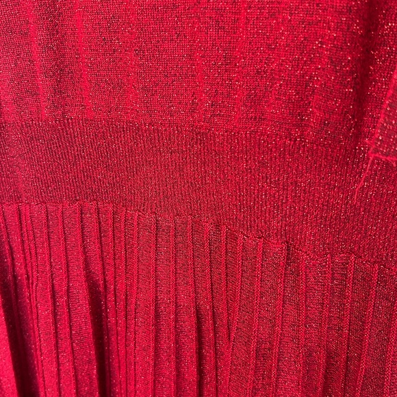 Metallic Red Knit Sweater Midi Dress Size Large New With Tags - Picture 7 of 12